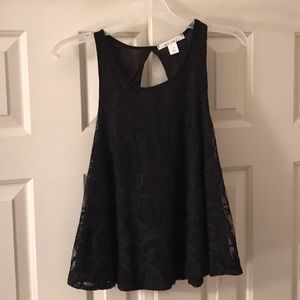 Black lacy tank top